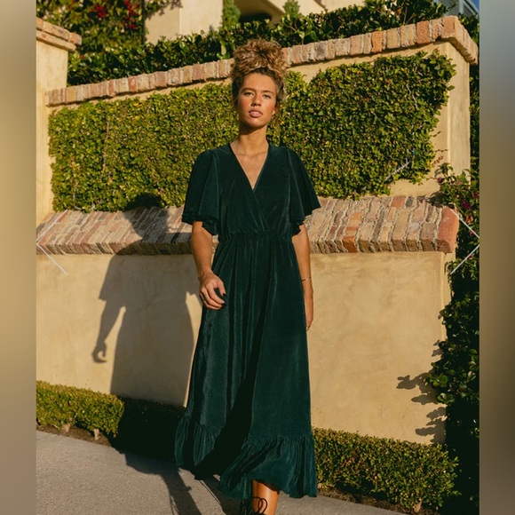 Jessica Johnson Dresses & Skirts - Vida Dress - Emerald Pleats